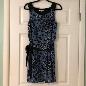 Joy Joy blue leopard print dress. Size M